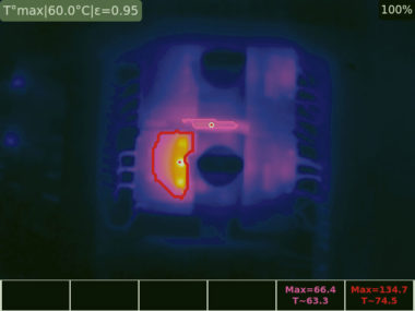 contured temperature defects on infrared picture