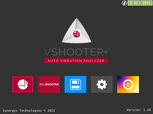 VSHOOTER+® Menu principal
